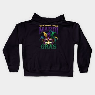 Mardi Gras Mask - Where Memories Are Made Kids Hoodie